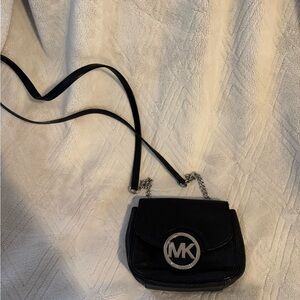 Michael Kors Black Crossbody with Silver Accent